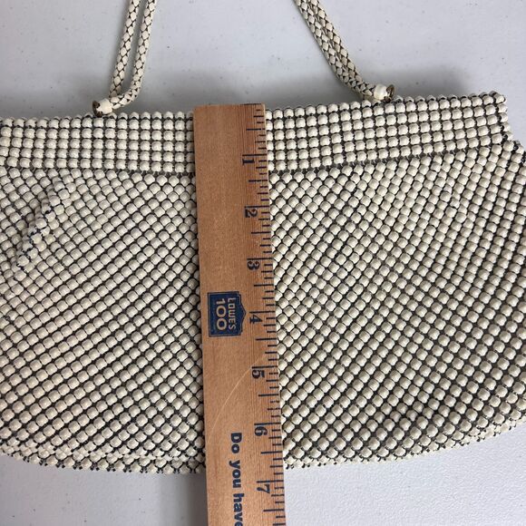 Vintage Antique Whiting & Davis Co. Alumesh Bags Ivory Metal Mesh Handbag Purse - Picture 9 of 12